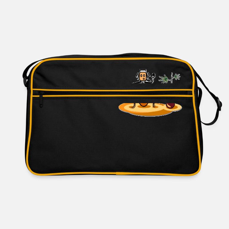 djembe djembe djembe djembe musiker instrumente - Retro Tasche - Schwarz/Gold