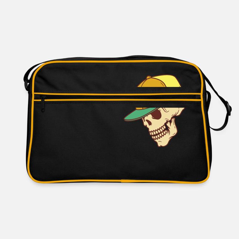 Un crâne de mort cool - Sac Retro - noir/or