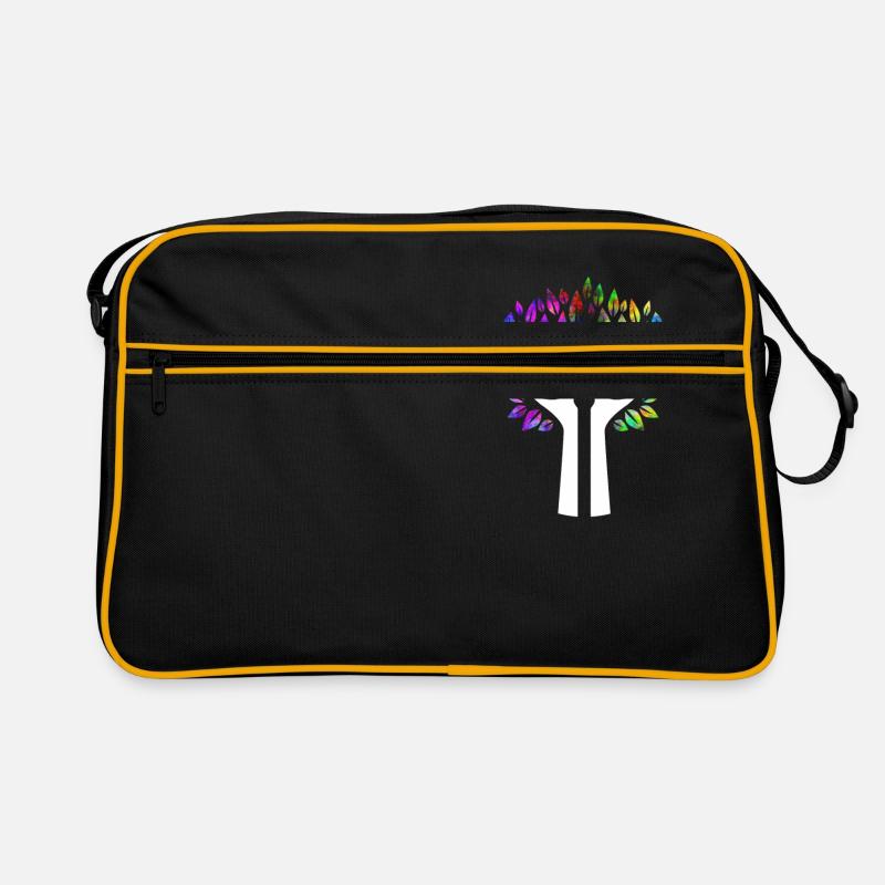 Hände Baum psychedelisch - Retro Tasche - Schwarz/Gold