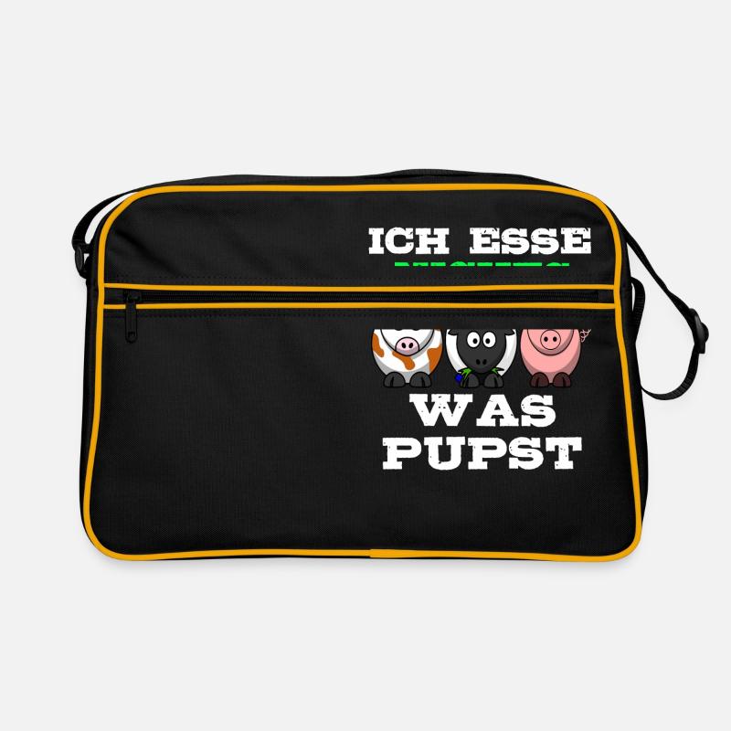 Vegetarier Vegetarierin vegetarisch fleischlos Retro Tasche