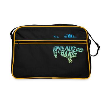 Schildkröte Chance und Wechsel - Retro Tasche - Schwarz/Gold - Vorne
