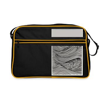 Les vagues comme croquis - Sac Retro - noir/or - Devant
