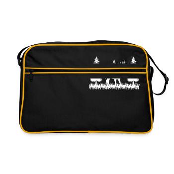 Motif de forêt de cerf nature pour les amoureux de la nature - Sac Retro - noir/or - Devant