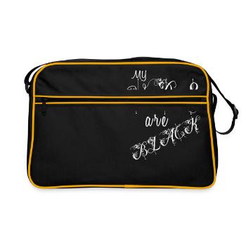 noir dark vibes black trend typographie style - Sac Retro - noir/or - Devant