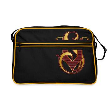 VS logo Red and gold 8 - Retro Tasche - Schwarz/Gold - Vorne