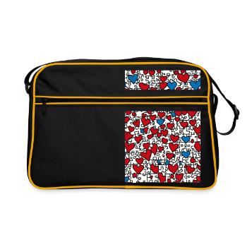 Herz-Puzzle Har - Retro Tasche - Schwarz/Gold - Vorne