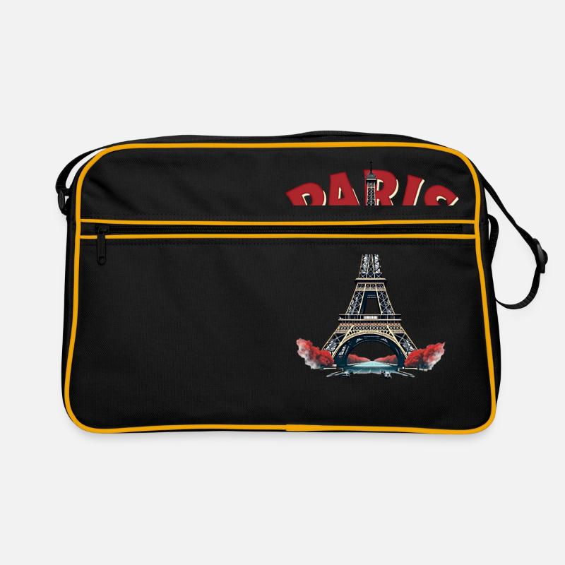 Eiffelturm, Paris, Retro - Retro Tasche - Schwarz/Gold