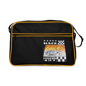 AC Cobra Comic Legende Geschenk - Retro Tasche - Schwarz/Gold - Vorne
