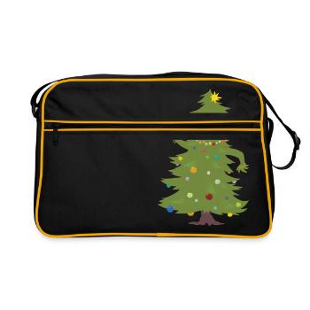 Weihnachtsbaum - Retro Tasche - Schwarz/Gold - Vorne