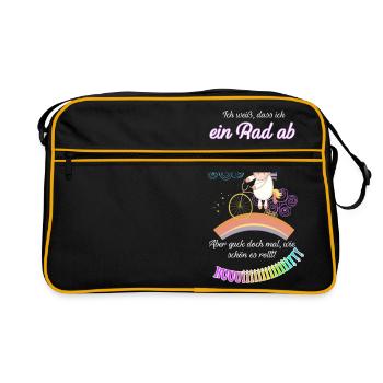 Ich hab ein Rad ab! - Retro Tasche - Schwarz/Gold - Vorne