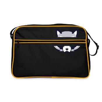 racoon - Retro Bag - black/gold - Front