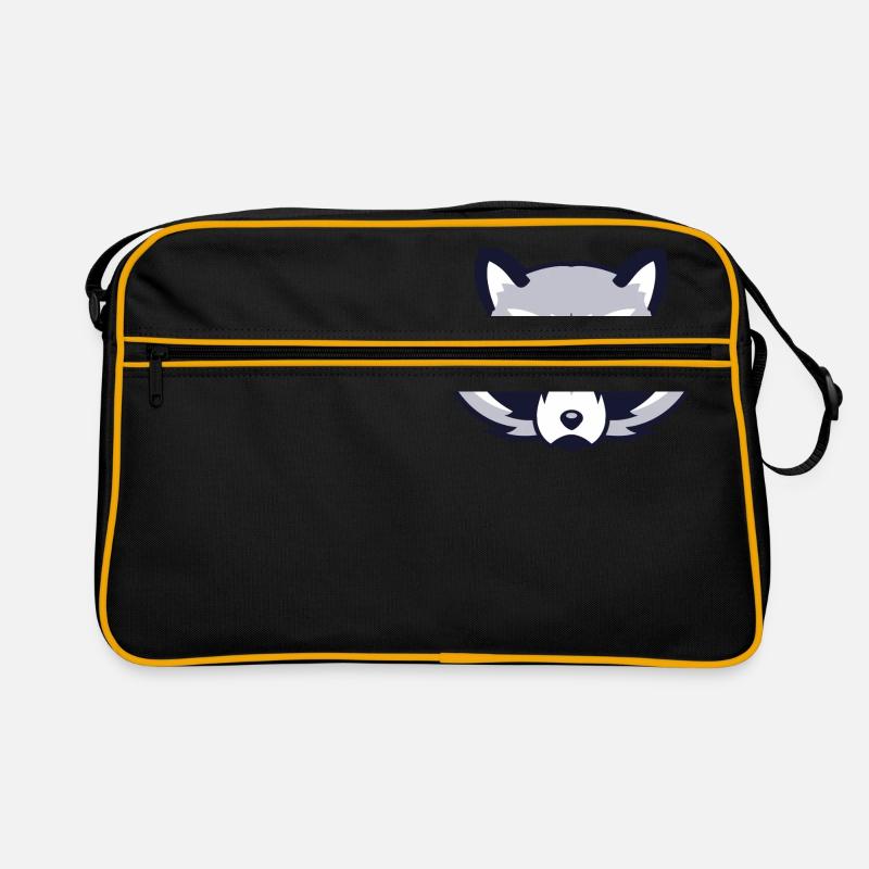 Waschbär - Retro Tasche - Schwarz/Gold