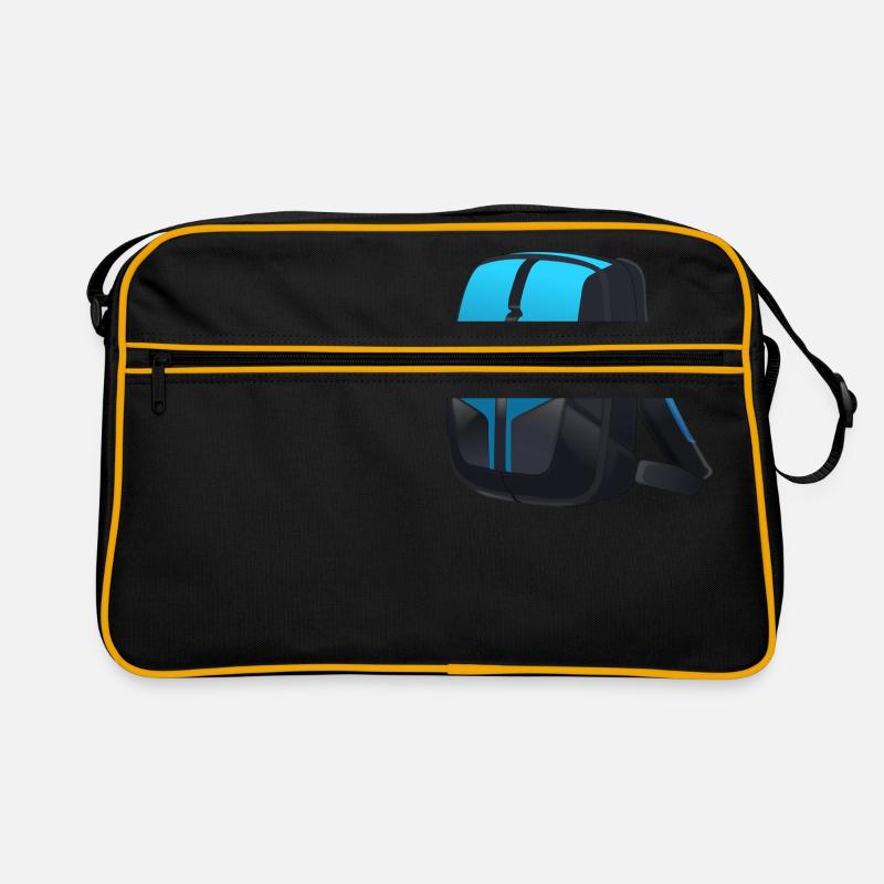 Rucksack - Retro Tasche - Schwarz/Gold