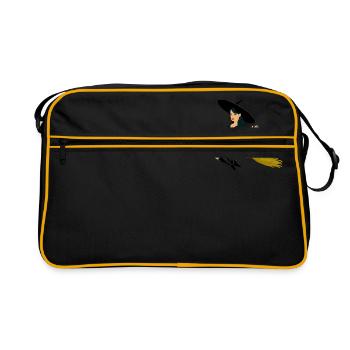 Sorcière sur balai - Sac Retro - noir/or - Devant