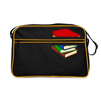 Bücher - Retro Tasche - Schwarz/Gold - Vorne