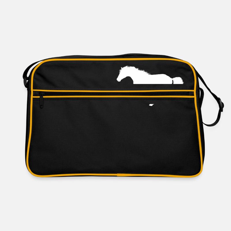 Cheval au galop - Silhouette Blanc Blanc Sac Retro