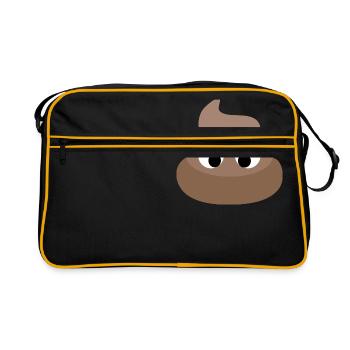 Poop Emoji Poop Pile - Retro Bag - black/gold - Front