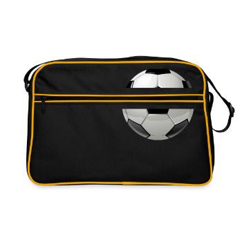 Coupe du monde idée cadeau de football - Sac Retro - noir/or - Devant