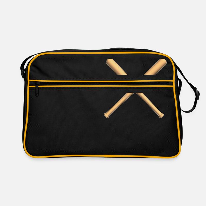 Baseball Schläger - Retro Tasche - Schwarz/Gold