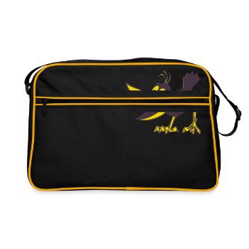 Krähe - Retro Tasche - Schwarz/Gold - Vorne