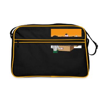 Schüler in der Klasse in der Schule - Retro Tasche - Schwarz/Gold - Vorne