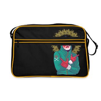 Rapper with two guns and sunglasses - Retro Bag - black/gold - Front