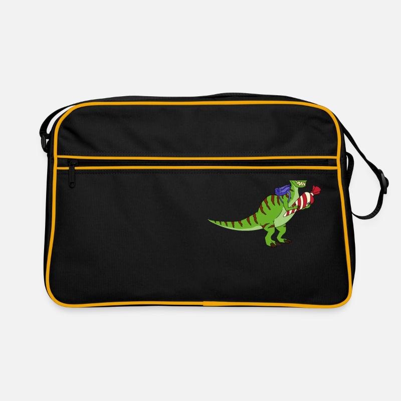 Schoolchild training Dino T-Rex gift - Retro Bag - black/gold