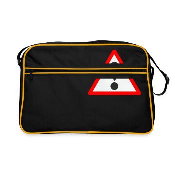 Warning sign / Exclamation mark / Warning / Attention - Retro Bag - black/gold - Front