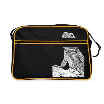 Bearded dragon the lizard - Retro Bag - black/gold - Front