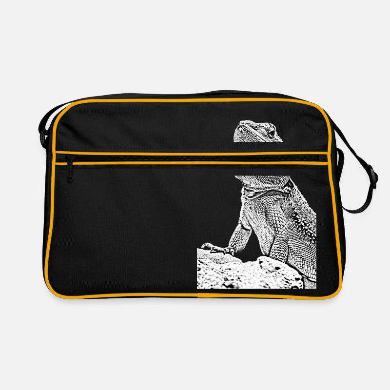 Bearded dragon the lizard - Retro Bag - black/gold