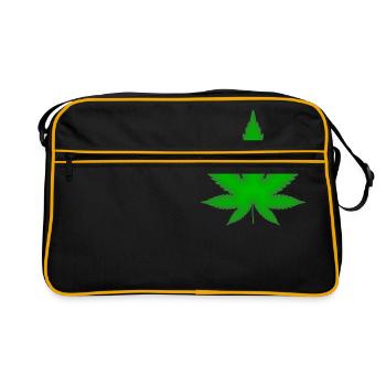 Feuille de marijuana - Sac Retro - noir/or - Devant