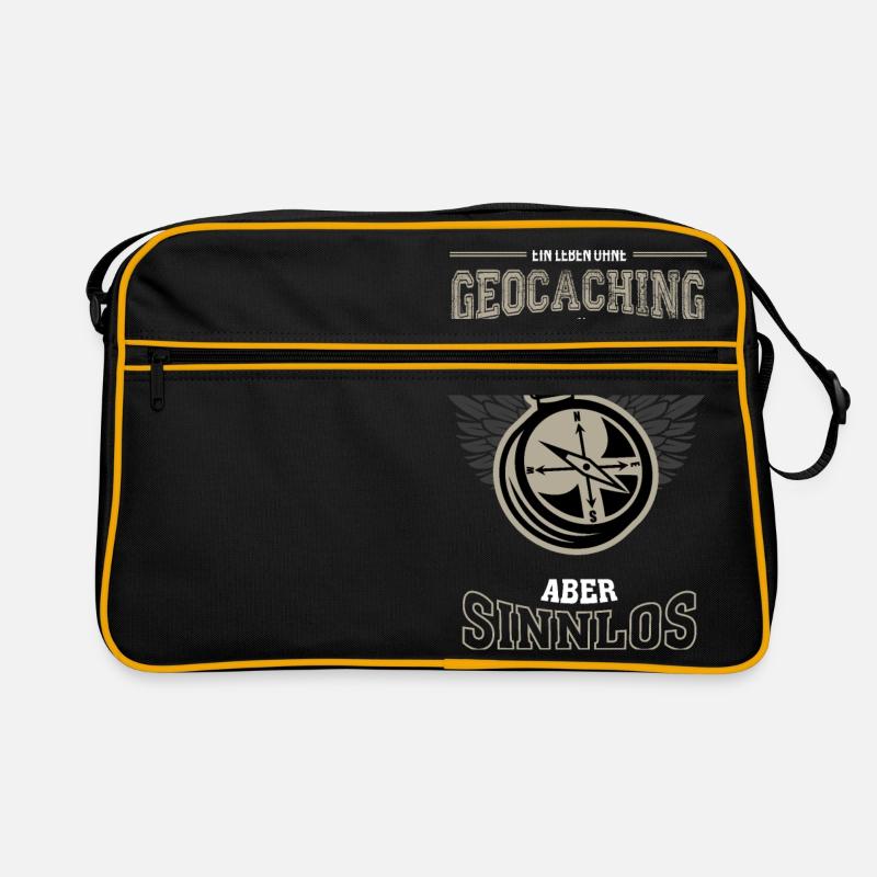 Geocaching Leben sinnlos - Geschenk Retro Tasche