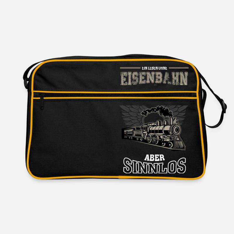 Eisenbahn Leben sinnlos - Geschenk Retro Tasche