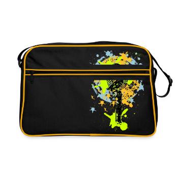 microphone de cru amour de la musique graffiti - Sac Retro - noir/or - Devant