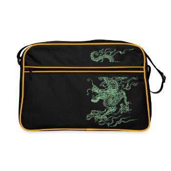 Green Chinese dragon - Retro Bag - black/gold - Front
