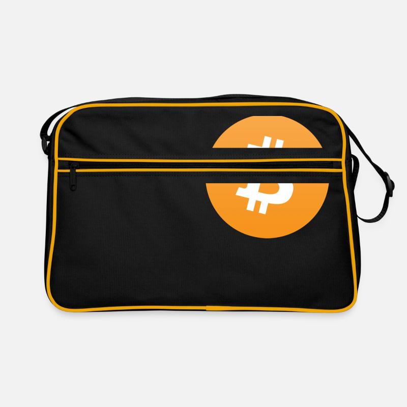 bitcoin Logo - Retro Tasche - Schwarz/Gold