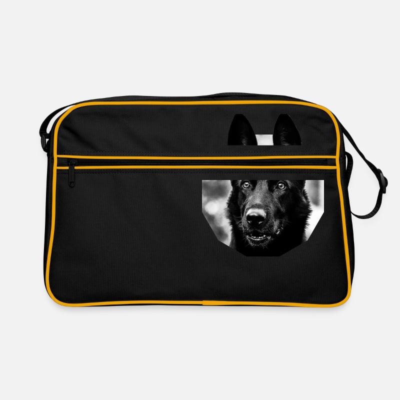 Schäferhund - Retro Tasche - Schwarz/Gold