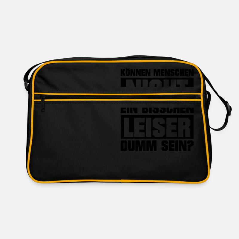 Ich hasse dumme Menschen - Retro Tasche - Schwarz/Gold