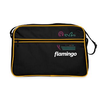 flamingo - Retro Tasche - Schwarz/Gold - Vorne