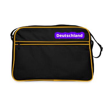 Deutschland isch stabil - Retro Tasche - Schwarz/Gold - Vorne