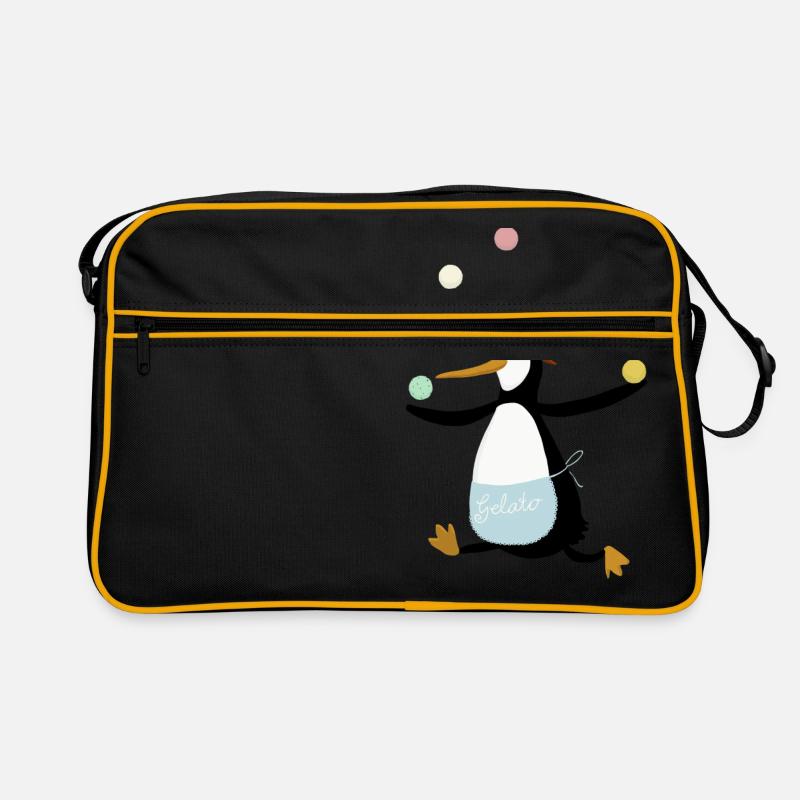 Pinguin jongliert Eis Retro Tasche