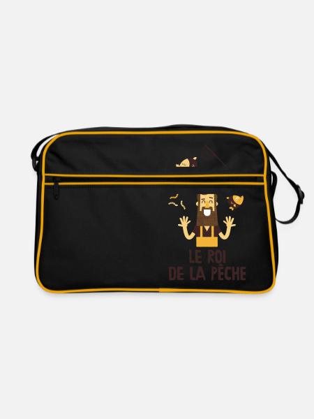 Le roi de la pêche - Sac Retro - noir/or - Devant