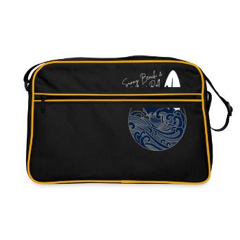 Sunny Beach Rock n Roll - OCENBLUE COLLECTION - Retro Tasche - Schwarz/Gold - Vorne