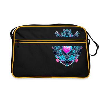 Cyborg Heart - Retro Bag - black/gold - Front