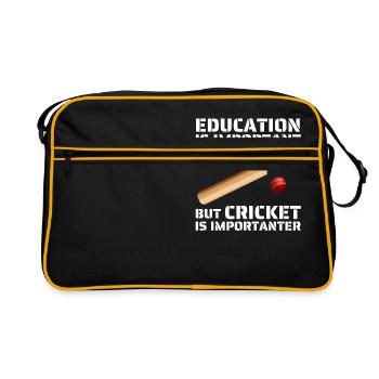 L’éducation est importante, mais le cricket est plus important - Sac Retro - noir/or - Devant