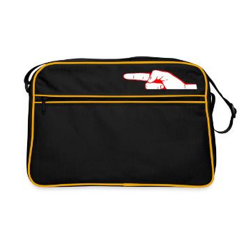 Zeigefinger - Retro Tasche - Schwarz/Gold - Vorne