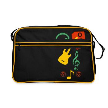music - Retro Tasche - Schwarz/Gold - Vorne