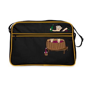 vin | buveurs de vin vintage de fût de vin rouge - Sac Retro - noir/or - Devant