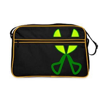 hairdresser barber barbier friseur coiffeur bart b - Retro Tasche - Schwarz/Gold - Vorne