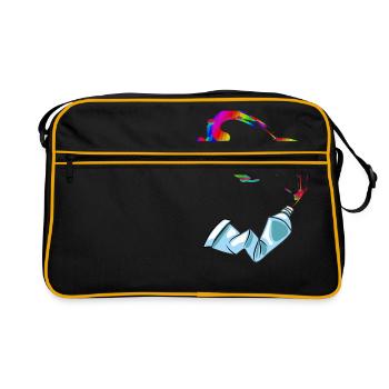 Kreativität aus der Tube - Retro Tasche - Schwarz/Gold - Vorne